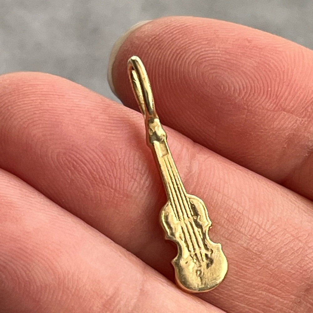14k gold VIOLIN charm pendant - Picture 2 of 4